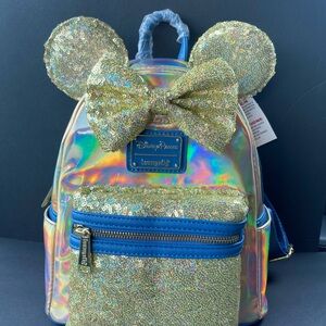 Loungefly EARidescent 50th Anniversary Gold Sequin Backpack